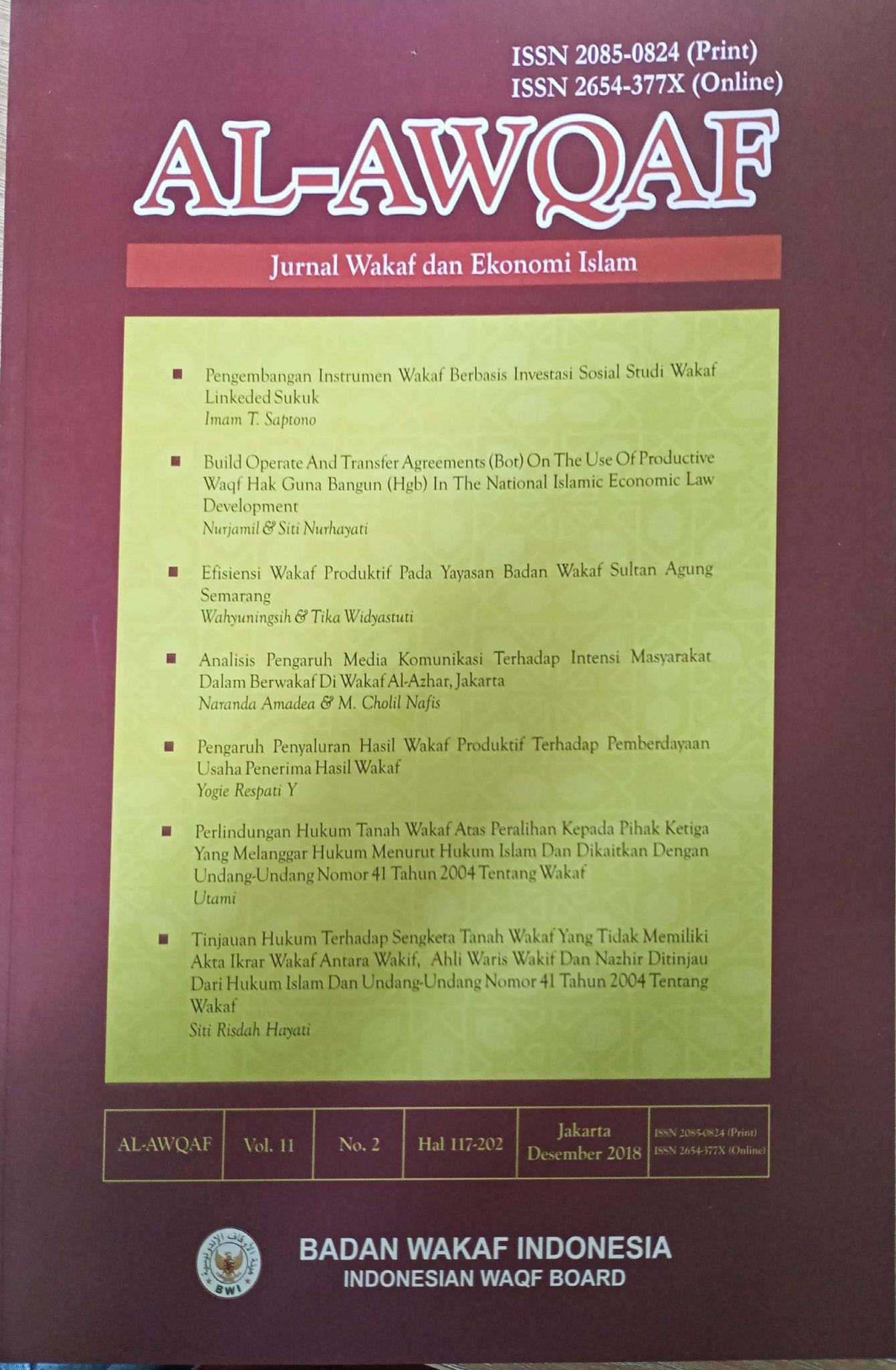 Jurnal Wakaf Dan Ekonomi Islam Digital Library Badan