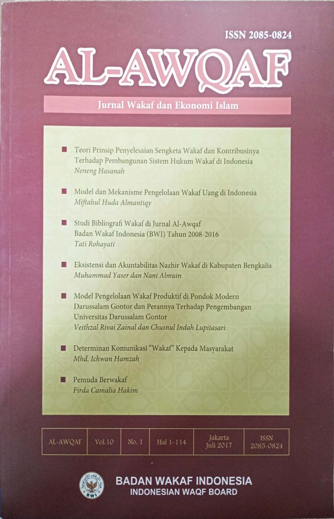 Jurnal Wakaf Dan Ekonomi Islam